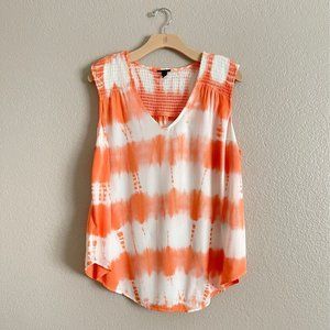 Torrid Corral/White Stripe Tie Dye Tank Top